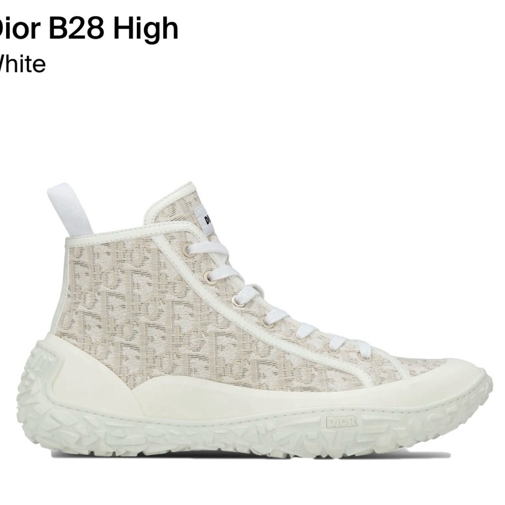 Dior Monogram High-Top Sneakers in Gray and White - Picture 3 of 6